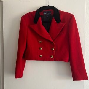 Ralph Lauren vintage cropped red ridding jacket.
